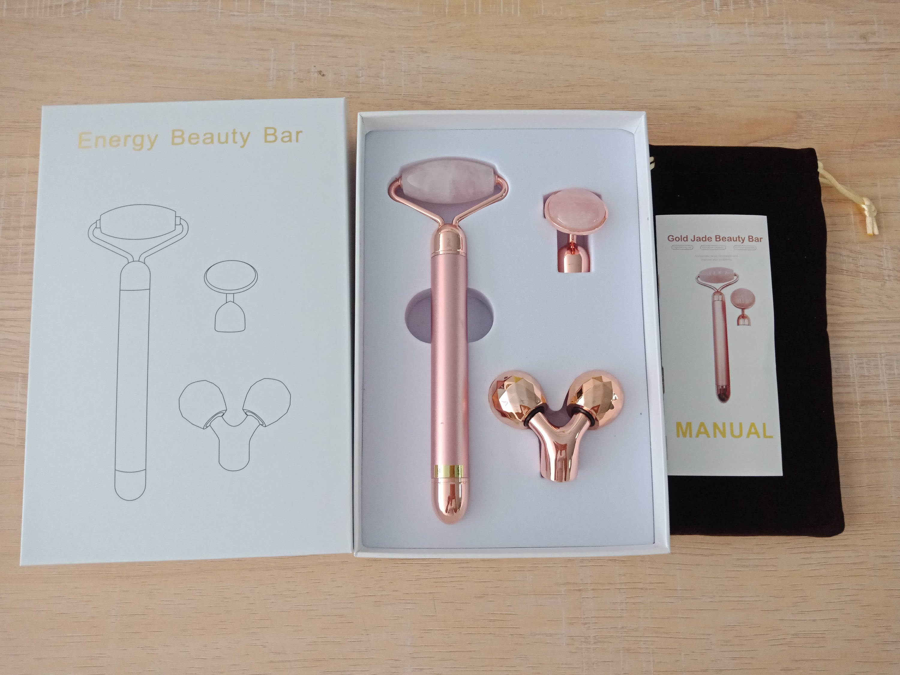 3 In 1 Vibrating Facial Jade Roller Set