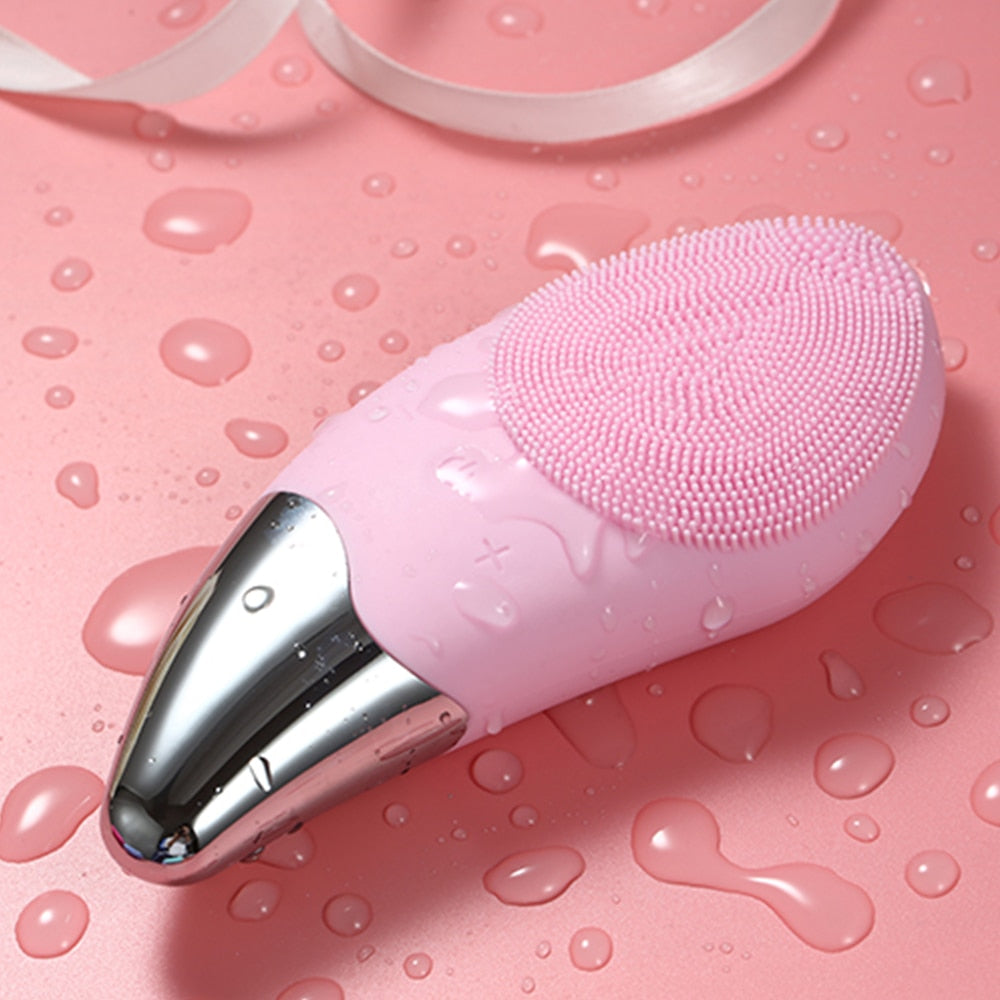 Mini Electric Facial Cleansing Brush – Silicone Sonic Deep Pore Cleaner